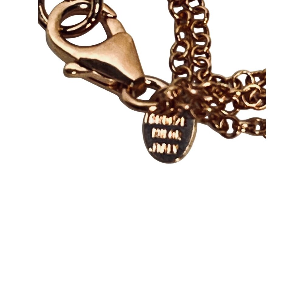 Bronzo Italia Rose Gold Tone Necklace With Black Druzy Teardrop Pendant (6292) - Picture 8 of 8